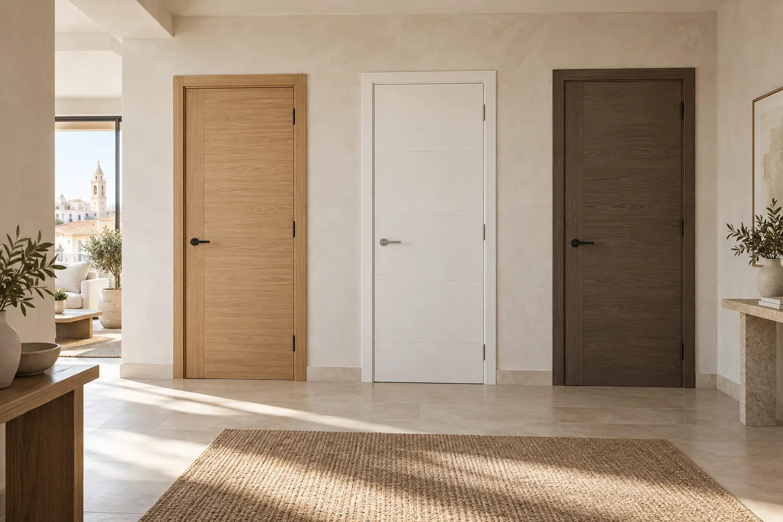 Puertas de interior en acabados madera y lacado